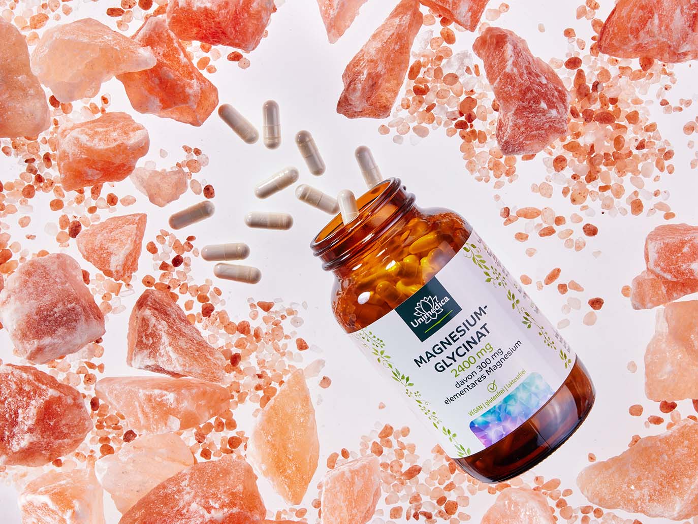 Glycinate de magnésium - avec 300 mg de magnésium pur par dose journalière - 180 gélules - par Unimedica